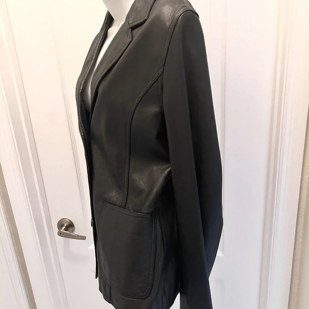 Wilson's Leather Maxima Women's Vintage Black Jacket/Blazer-Size Med.-Casual - Picture 4 of 16